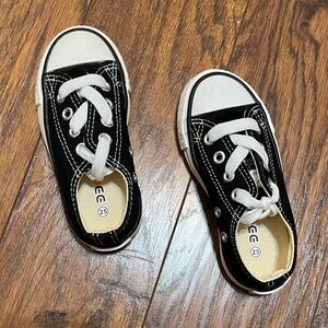 Kids Black Canvas Sneakers